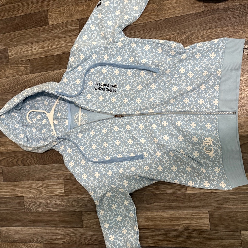 Chrome Hearts Light Blue Floral Jacket